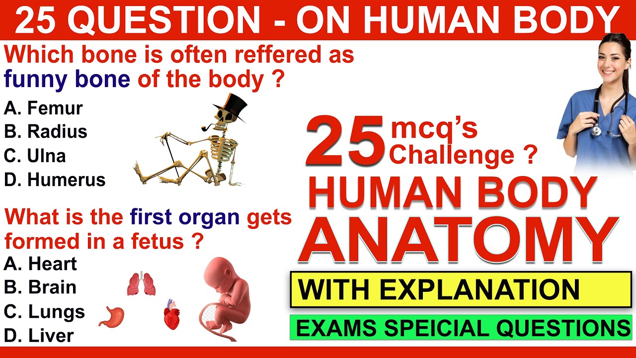 anatomy mcqs collection | anatomy and physiology questions and answers | human body questions