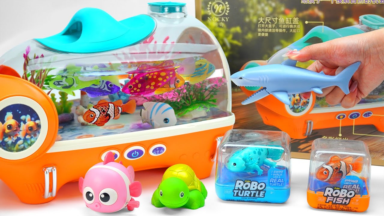 Ultimate Toys Collection, Satisfying Unboxing Light Robo Fishing Aquarium Playset