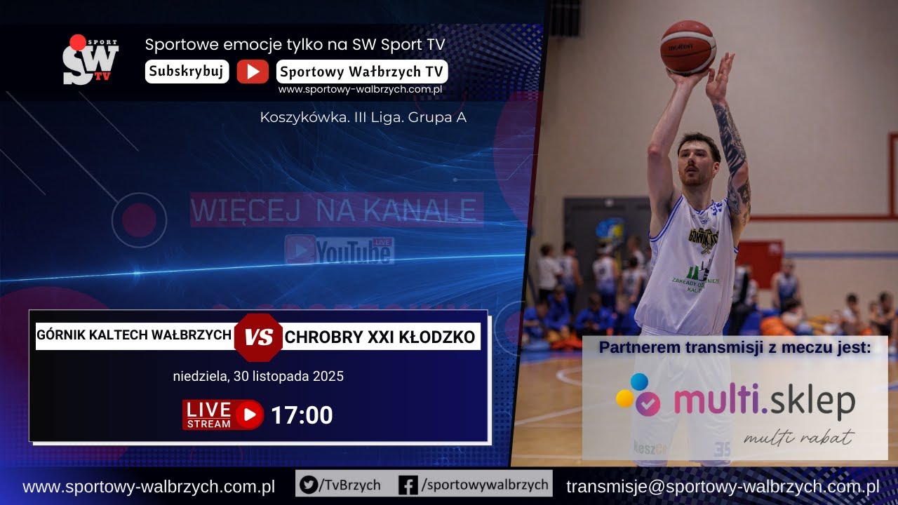 LIVE: 3 Liga Koszyk&oacute;wki: G&oacute;rnik Wałbrzych - Chrobry XXI Kłodzko