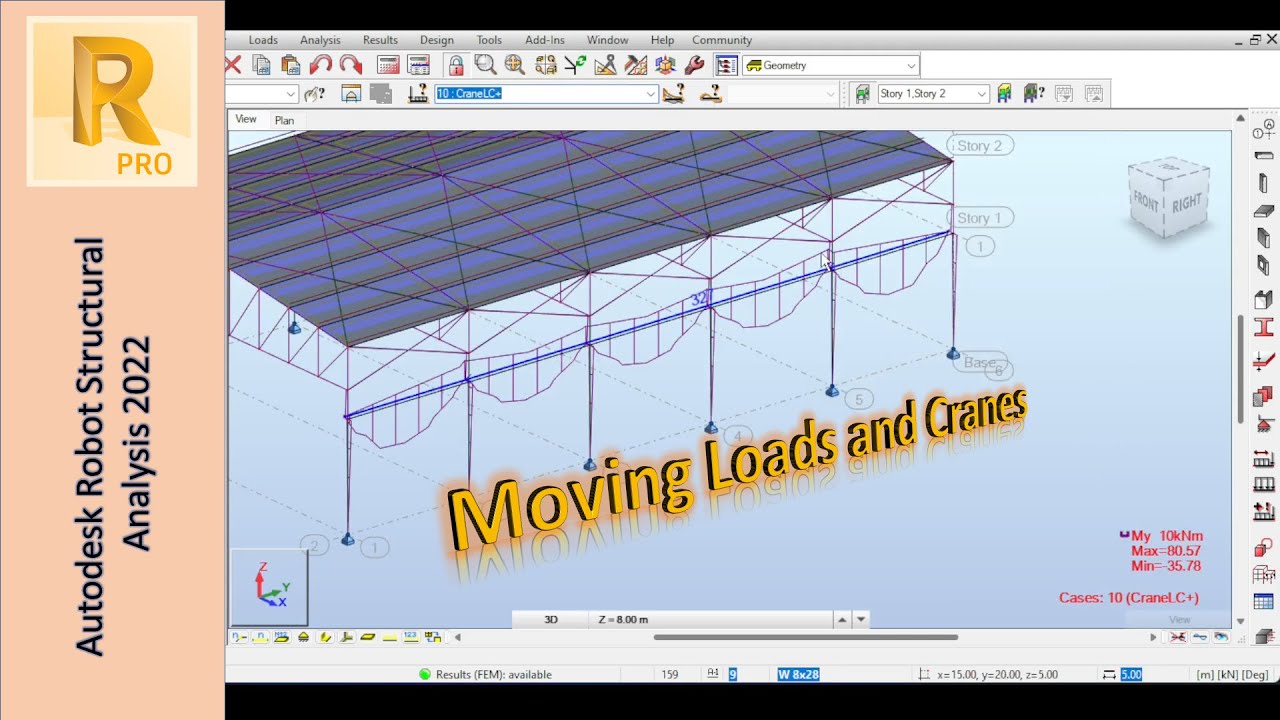 Modeling Warehouse Cranes with Moving Loads in Autodesk Robot: Step-by-Step Tutorial