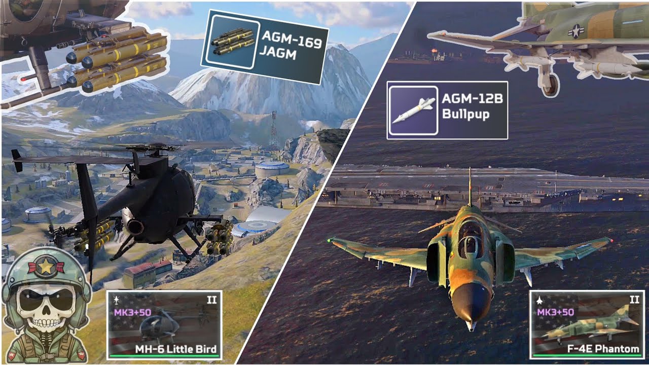 MWT Tank Battles vietnam vibeMh-6 Little Bird mk3 agm-169 Jagm & F-4E Phantom mk3 AGM12b bullpup