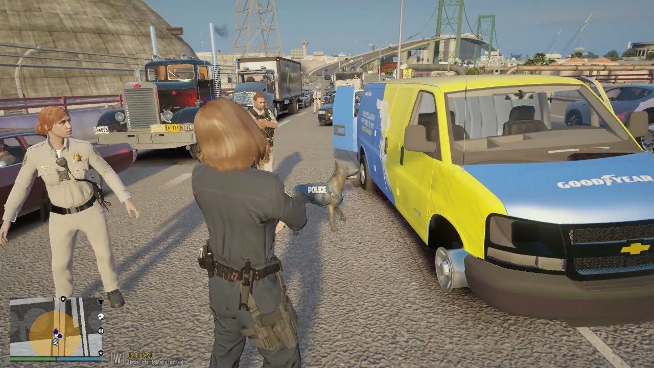 Gta 5 Lspdfr Playing As a Female K9 CHP Officer - Los Angeles Mods #gta #gta5 #lspdfr