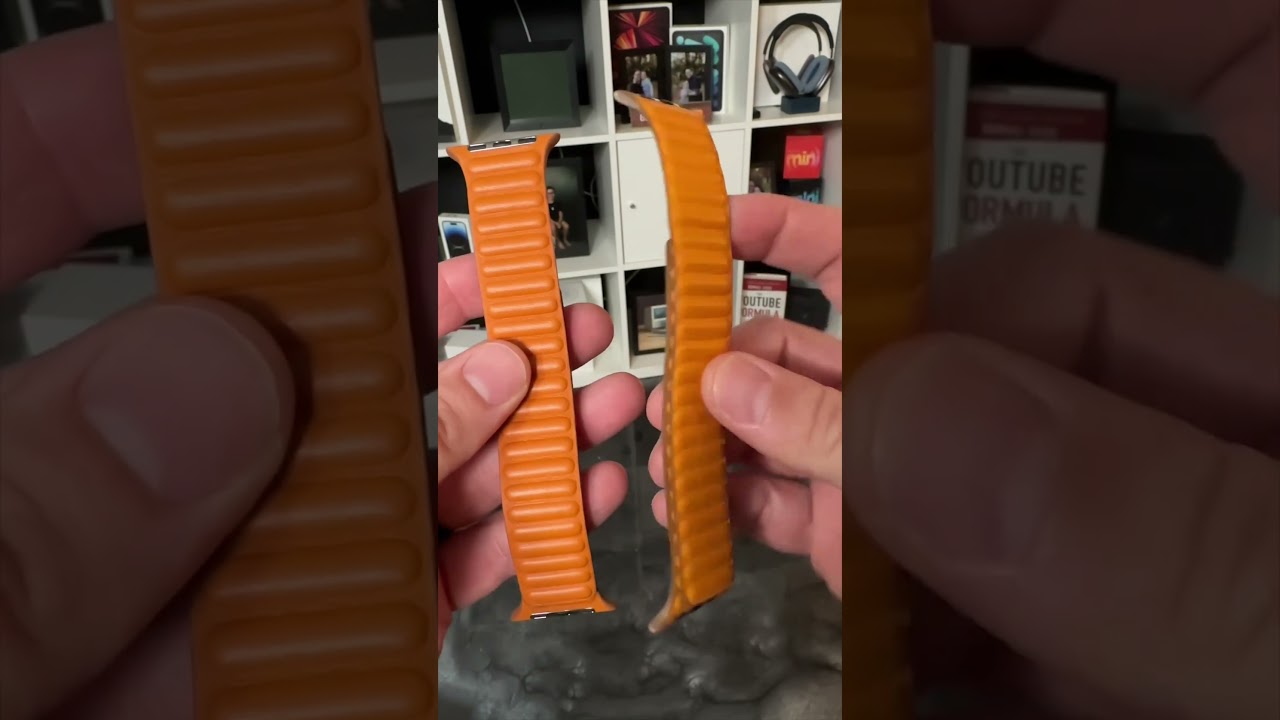 Apple Watch Leather Links. Golden Brown vs California Poppy.