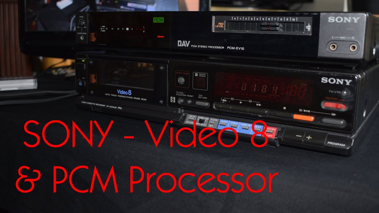 SONY PCM-EV10 with EVA-300UB Video 8 Deck Very rare PCM Stereo adaptor for Mono 8mm VCR from 1985