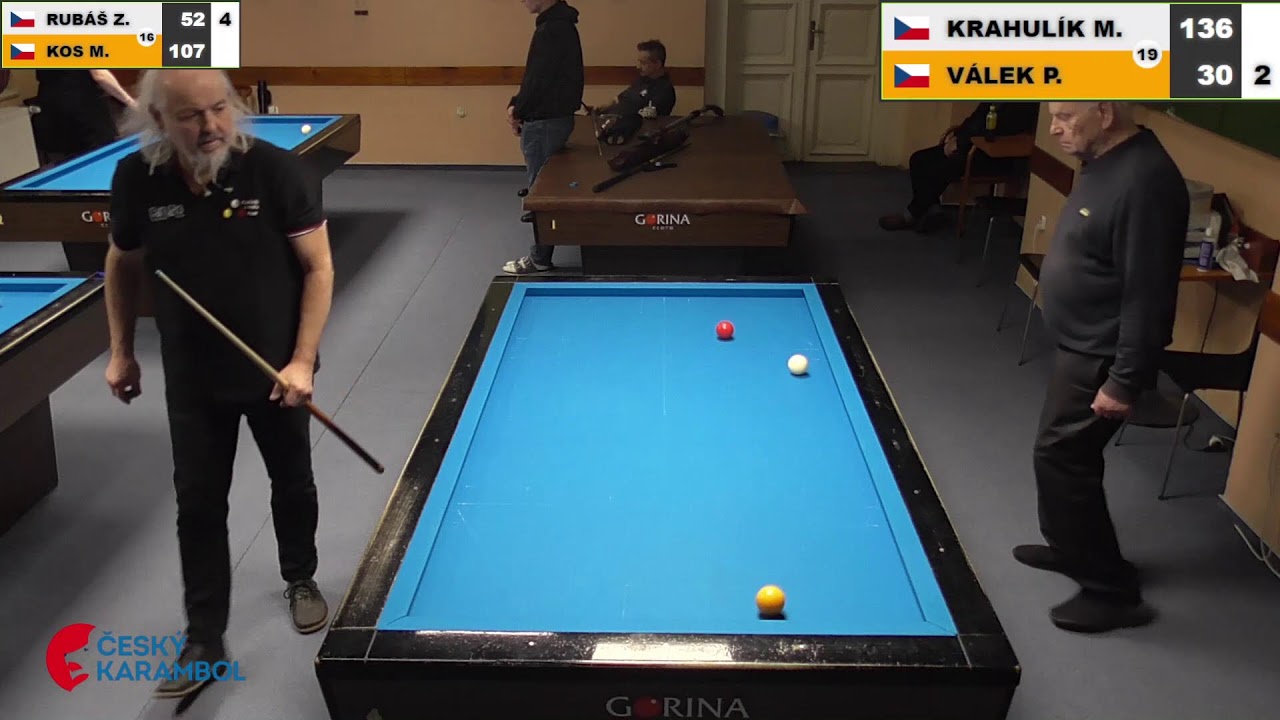 Czech league | Balkline 52/2 | 1st class | 14th round | Miroslav Krahulík v Pavel Válek