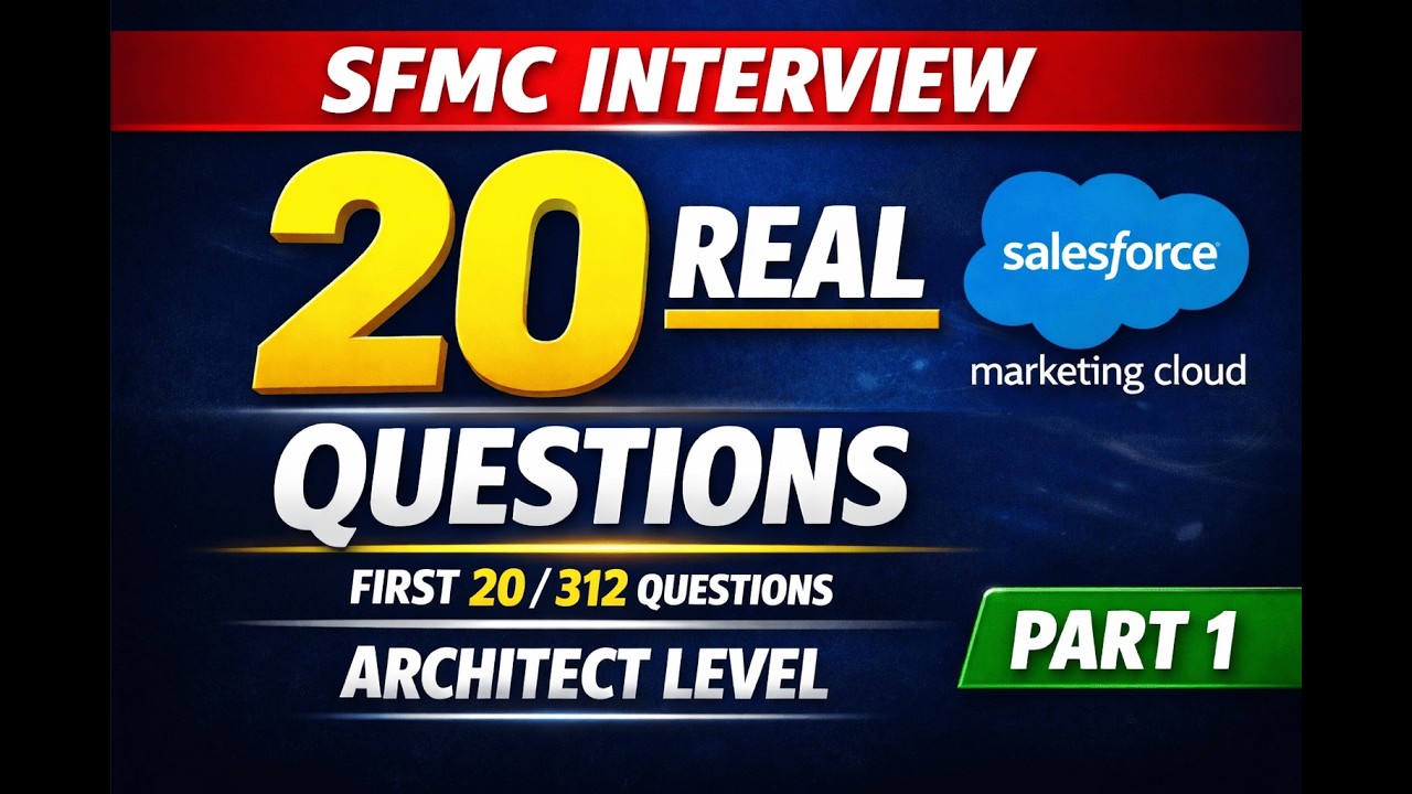 Salesforce Marketing Cloud Interview Questions (1–20) | SFMC Fundamentals Explained | 312 Q&A Series
