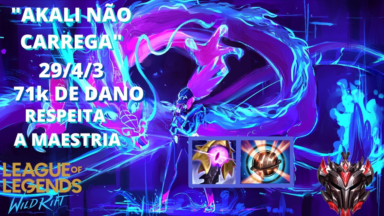 POR ISSO A RIOT NERFA TANTO  PENTAKILL DE AKALI  -WILD RIFT- AKALI GRÃO MESTRE RANKED GAMEPLAY