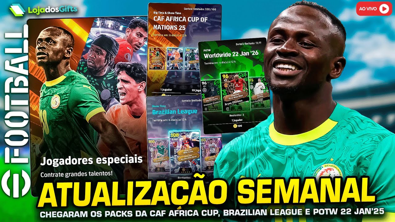 eFootball 2026|ATUALIZAÇÃO SEMANAL 22/01/26 |(Big e Show Time)CAF AFRICA CUP OF NATIONS 25!(AO VIVO)