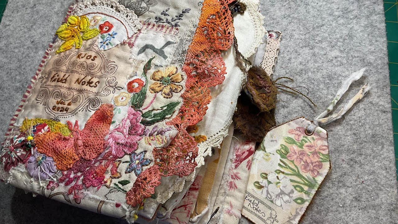 Putting my journal together #roxysjournalofstitchery vol6 field notes #slowstitching #fabricjournal