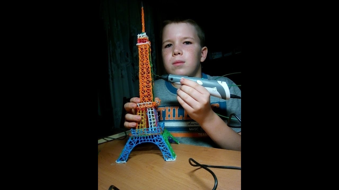 How to draw the Eiffel Tower with 3D pen. Как нарисовать Эйфелеву башню с помощью 3D ручки.