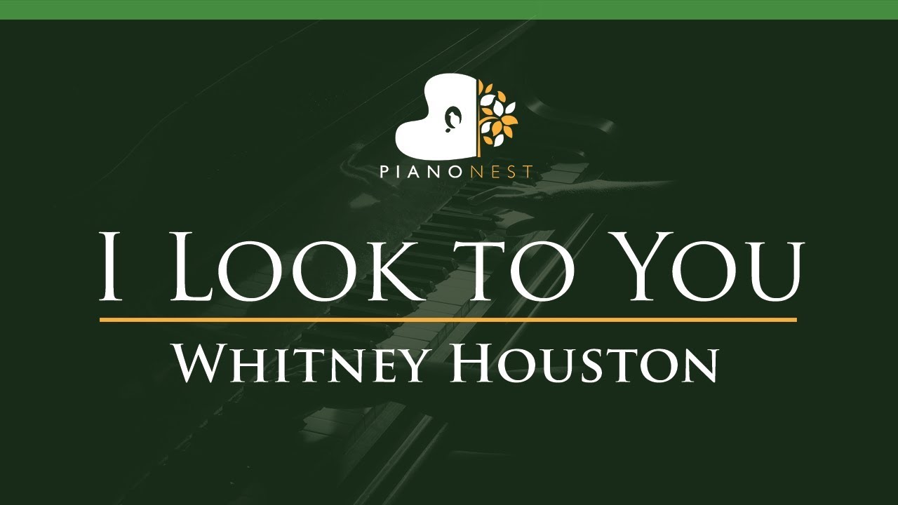 Whitney Houston - I Look to You - LOWER Key (Piano Karaoke Instrumental)