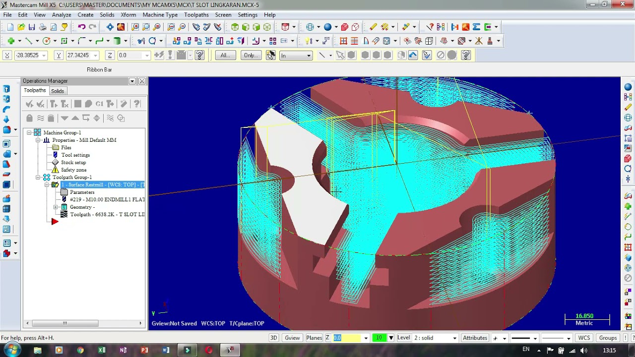 Mastercam X5 | Toolpathing Surface Restmill , make close arch dan contour