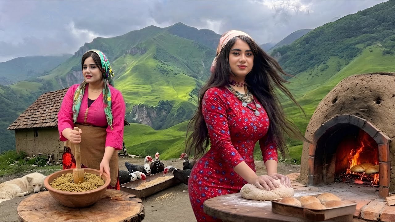 Nomadic Life in IRAN | Traditional Bread Baking and the Routine of Rural Girls