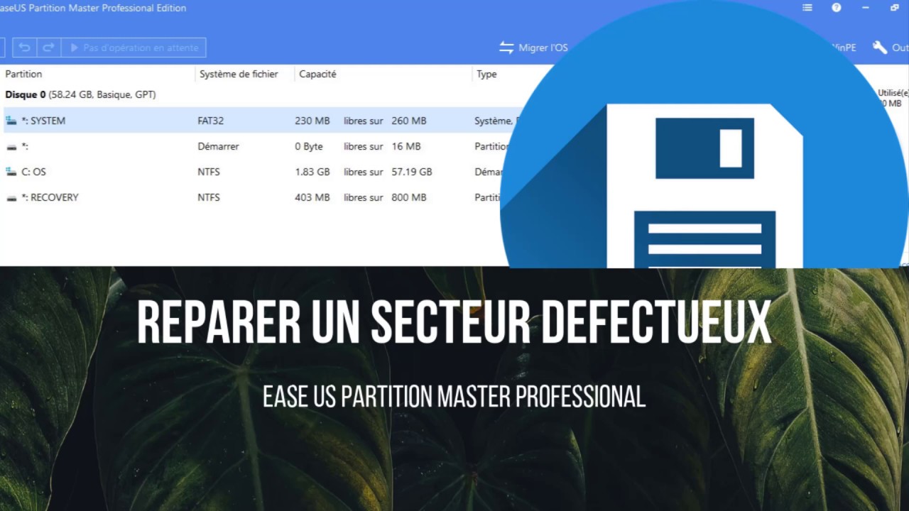 R&eacute;parer un secteur d&eacute;fectueux