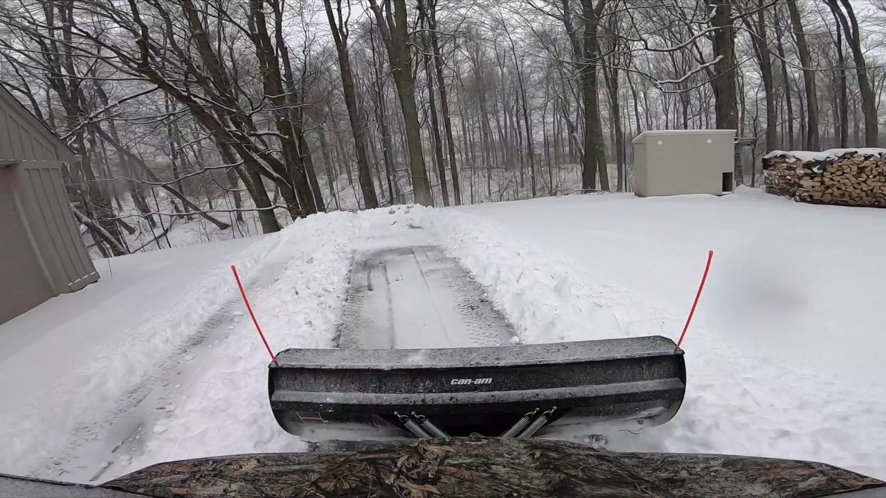 Snow Plowing 900 Foot Driveway/CanAm defender hd10