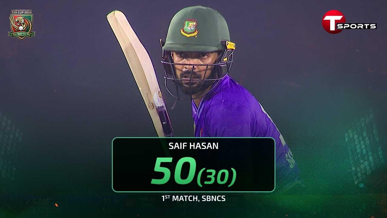 Saif Hasan’s 50 runs vs Duronto | Duronto vs Dhumketu | Odommo T20 Cup 2026 | T Sports