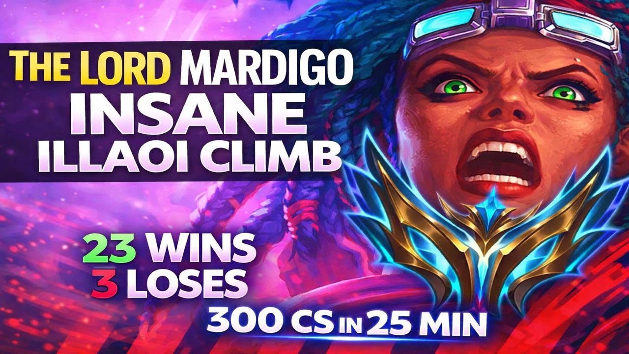 300 CS IN 25 MIN – INSANE ILLAOI TOP CLIMB (23–3 | PLAT 3 • DIAMOND MMR)