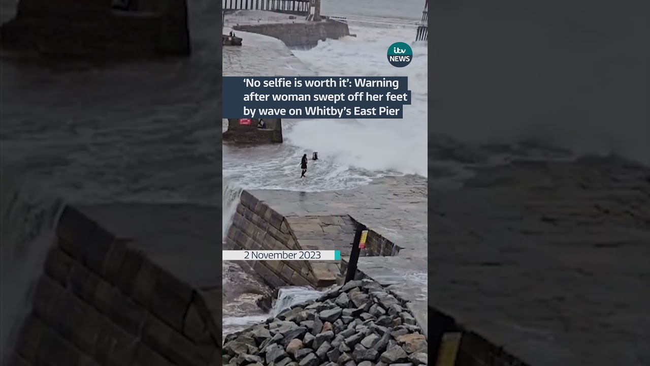 &lsquo;No selfie is worth it&rsquo;: Warning after woman swept off her feet by wave on Whitby&rsquo;s East Pier