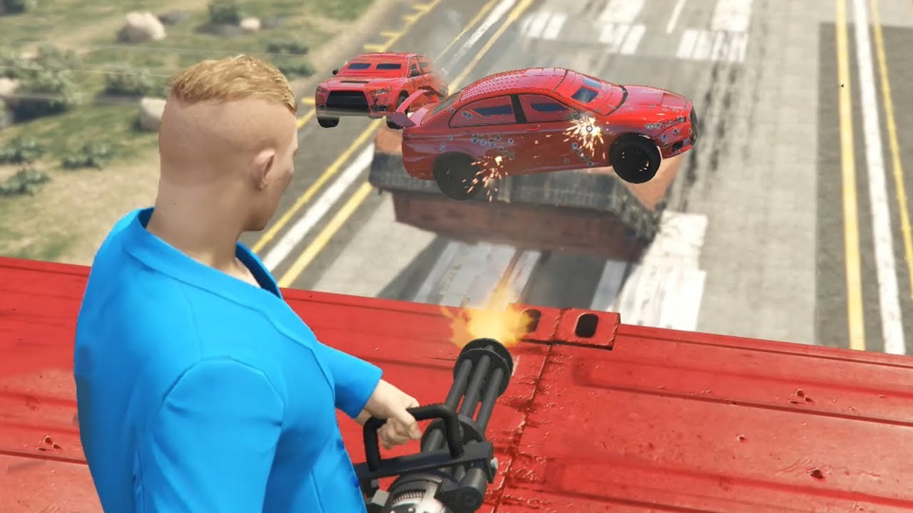 MINIGUN vs SAMOCHODY! (GTA Online)