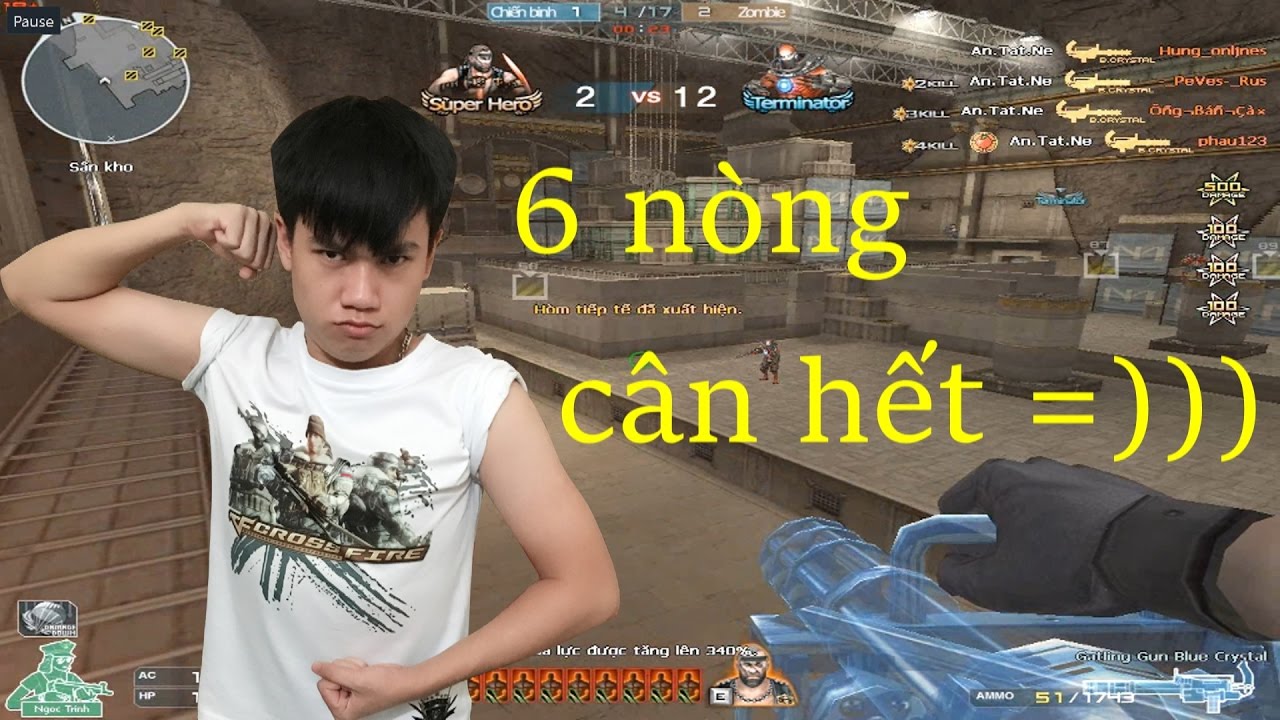 [ Bình Luận CF ] Gatling Gun-Blue Crystal - Tiền Zombie v4