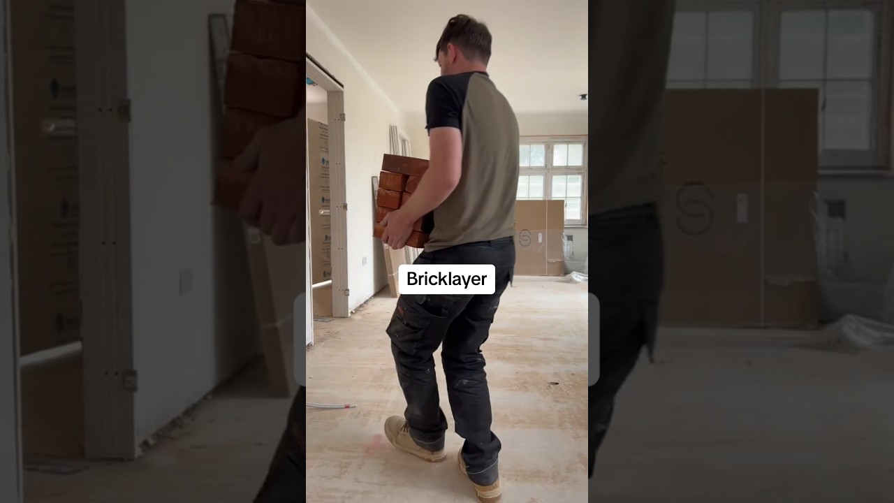 How Different Tradesmen Walk On A Building Site #construction #build #diy #walking  #tradesman #fyp