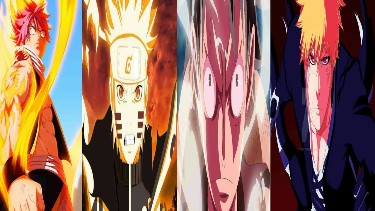 Top 60 Strongest Fairy tail,Naruto,One piece,Bleach characters