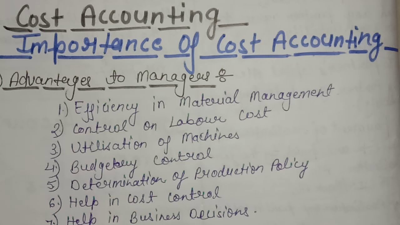 Advantages Of Cost Accounting | Importance of Cost Accounting | Cost Accounting