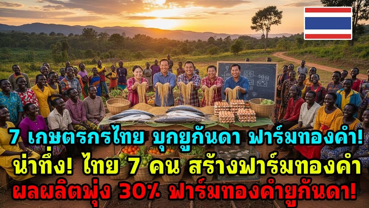 น่าทึ่ง! เกษตรกรไทย 7 คน บุกยูกันดา เปลี่ยนฟาร์มร้างเป็นฟาร์มทองคำ ข้าว+ไก่+ปลา ผลผลิตพุ่ง 30%