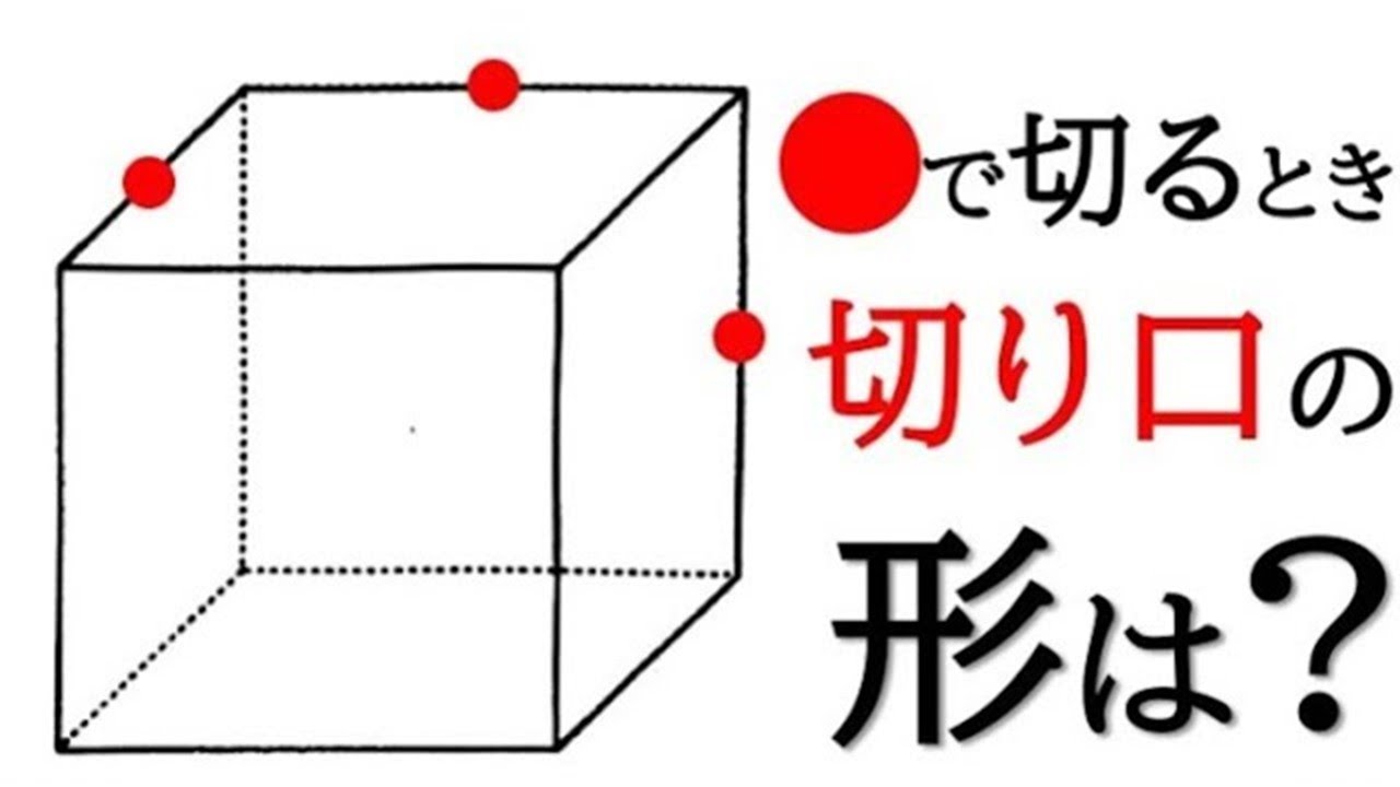【空間図形】立方体の3点を通る平面で切ったときの断面図の形を求める【中1数学】
