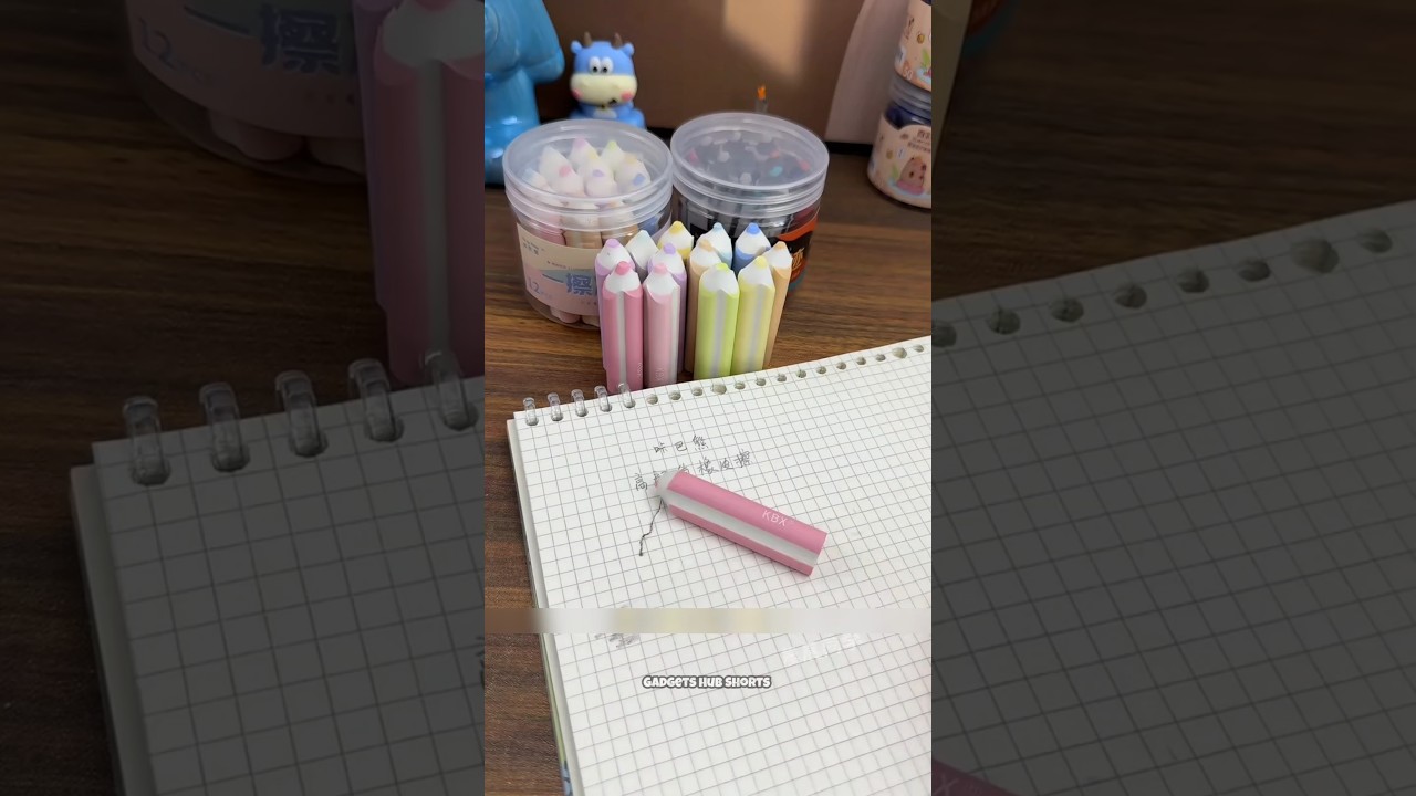 I Bought The UNIQUE ✨ Colorful Pencil-Shaped Eraser ✏️😍 Perfect for Girls & Boys 🎒 #school  #shorts