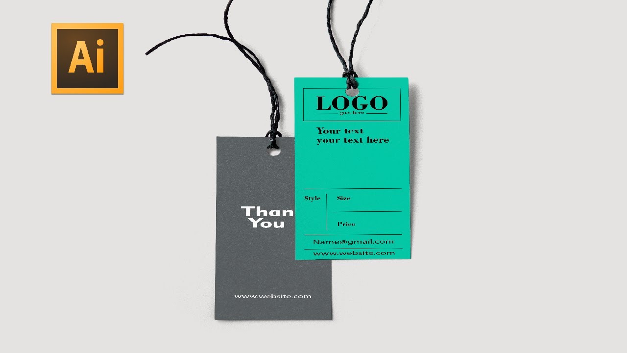 How to create tag in illustrator/hang tag design illustrator/illustrator tutitial