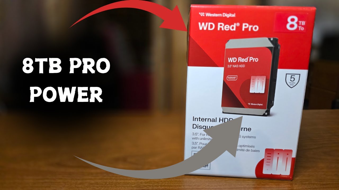 Western Digital 8TB WD Red Pro NAS HDD - 7200 RPM, SATA 6 Gb/s, CMR, 256 MB Cache