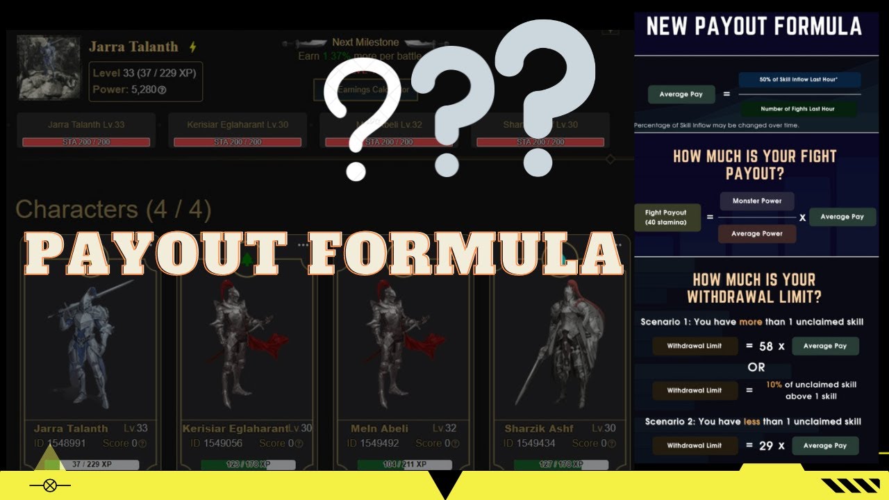 Cryptoblades Payout Formula (Sumakit ulo ko sa pag compute)