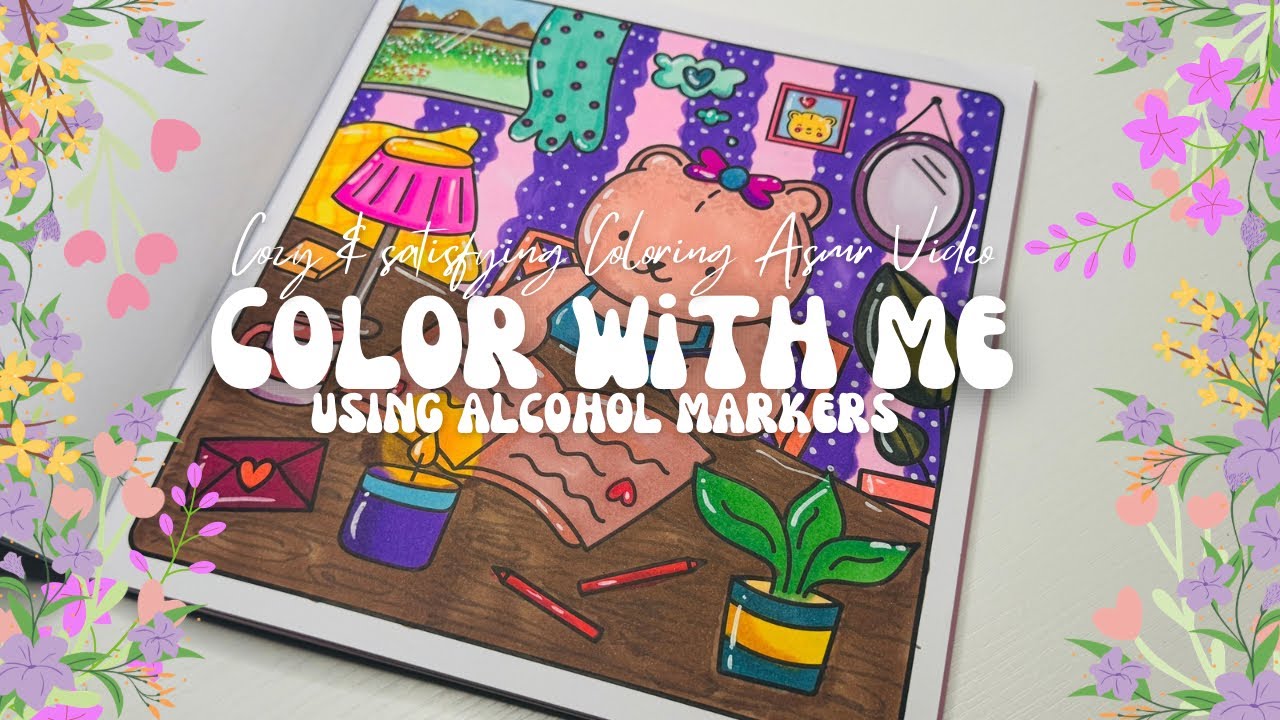 Color with me in Sunny Vibes, Rest & Relax | satisfying Coloring ASMR| relaxing & cozy vibes #asmr 