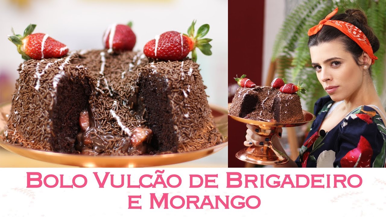 BOLO VULCÃO de BRIGADEIRO e MORANGO 🍓 Especial Morangos 🍓 | TPM, pra que te quero?