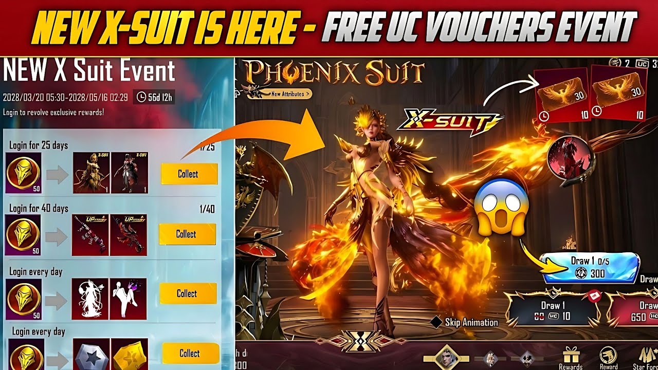 Free 100 New X-Suit Coins Event ! New X-Suit & Upgraded Gun Skins | Old Retrun Blood Raven X-Suit