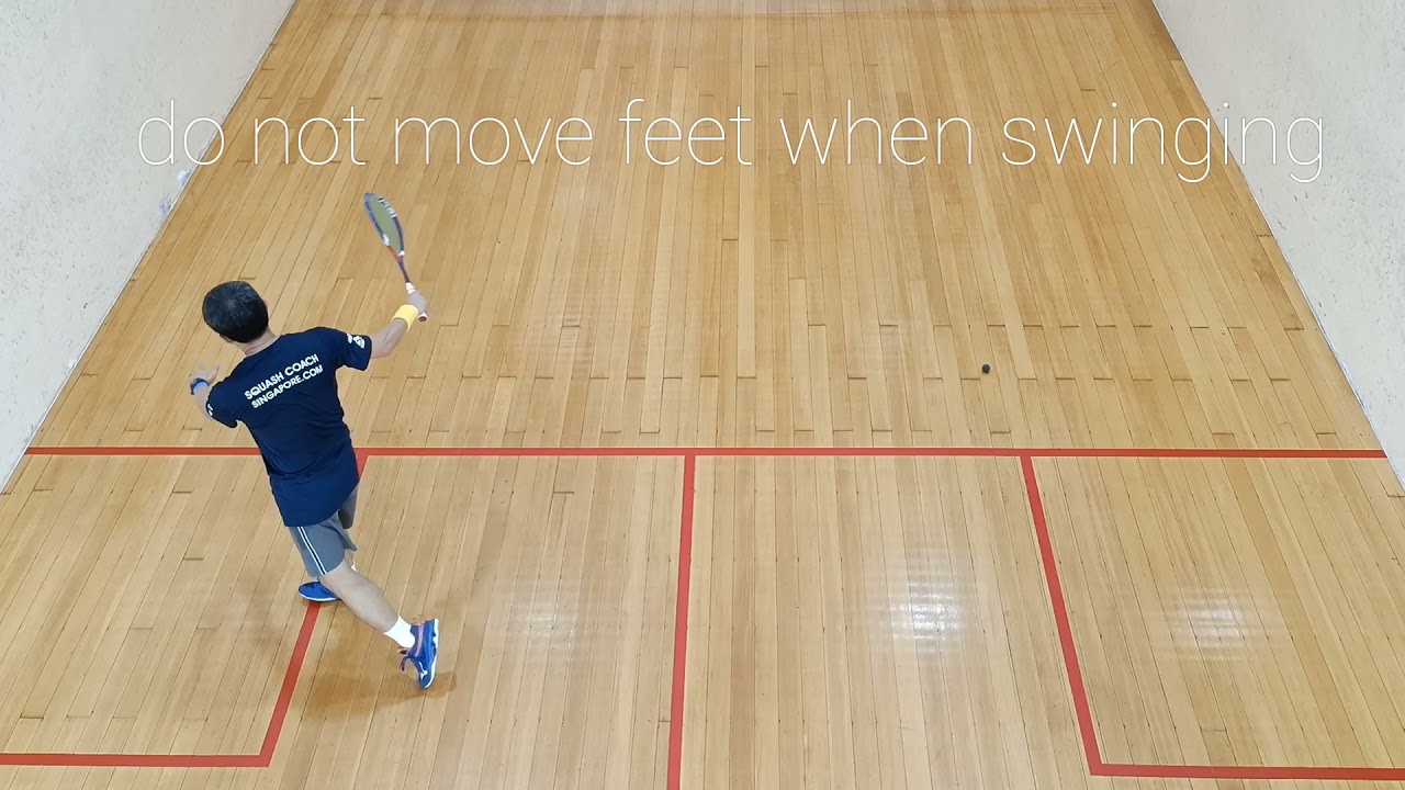 squash demo - backhand volley top view
