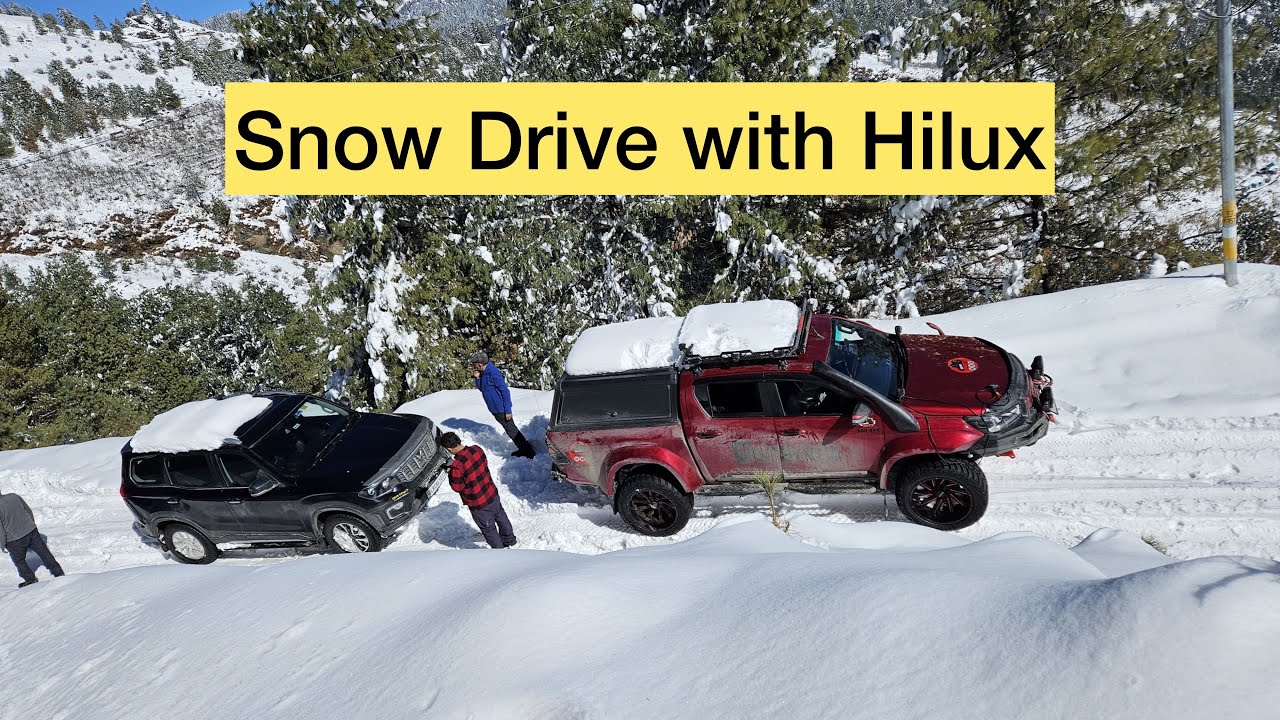 Snow Drive with Monster Hilux Vlog #toyota #khaleraknights #snowdrive #blackice
