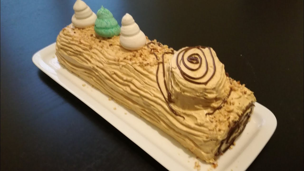 Bûche de Noël, crème praliné