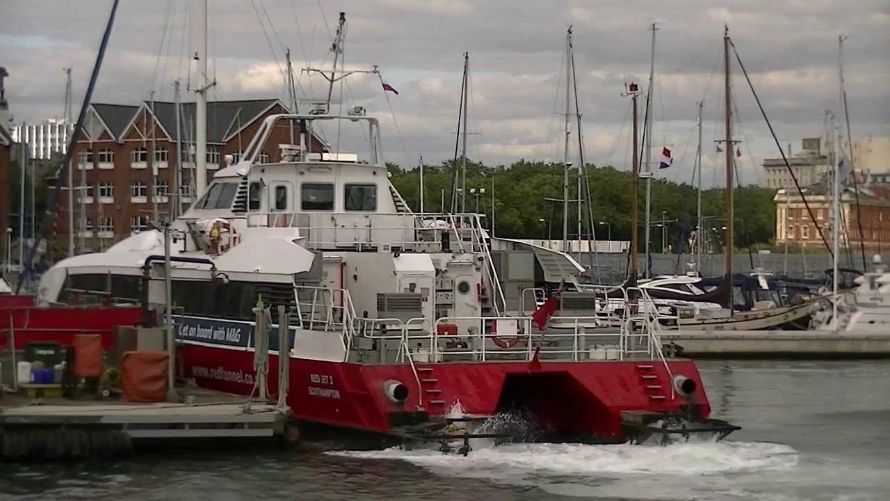 Red Funnel Hi Speed Ferries Red Jet 4&3 change over at Town Quay Southampton 12/8/13