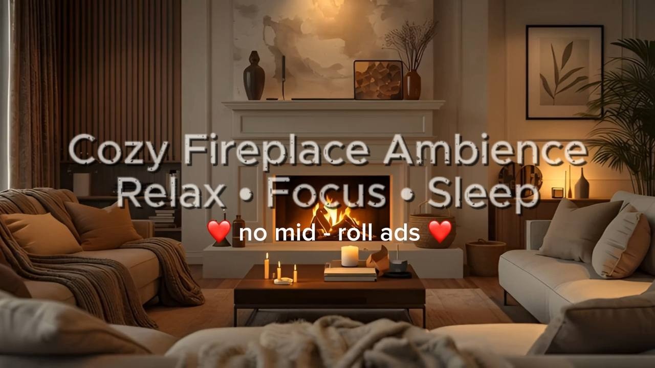 Cozy Fireplace Ambience | Relaxing Atmospheric Music for Sleep, Study & Deep Focus