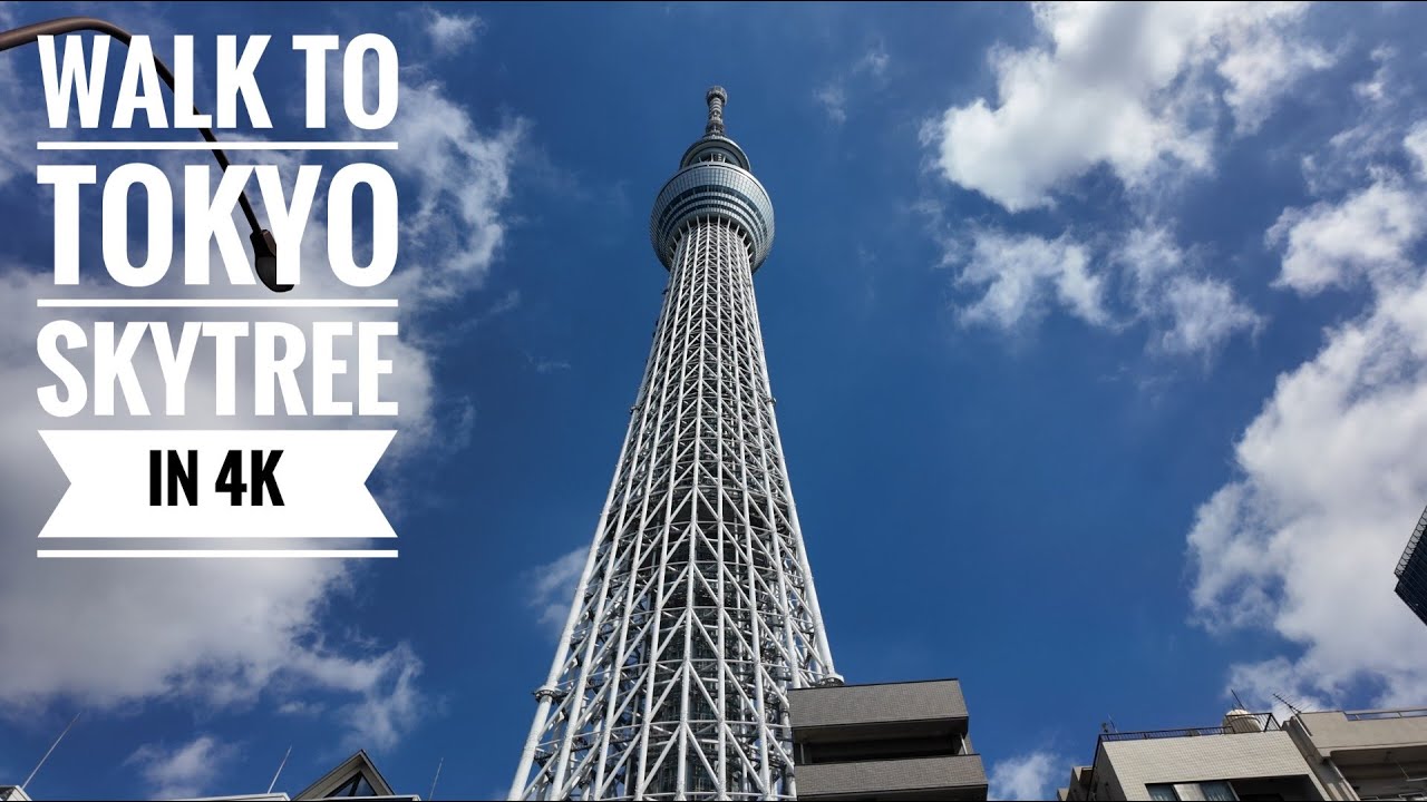 Let's Walk to TOKYO SKYTREE! ASMR Walk in 4K on a beautiful Spring morning - Tour facts on the way