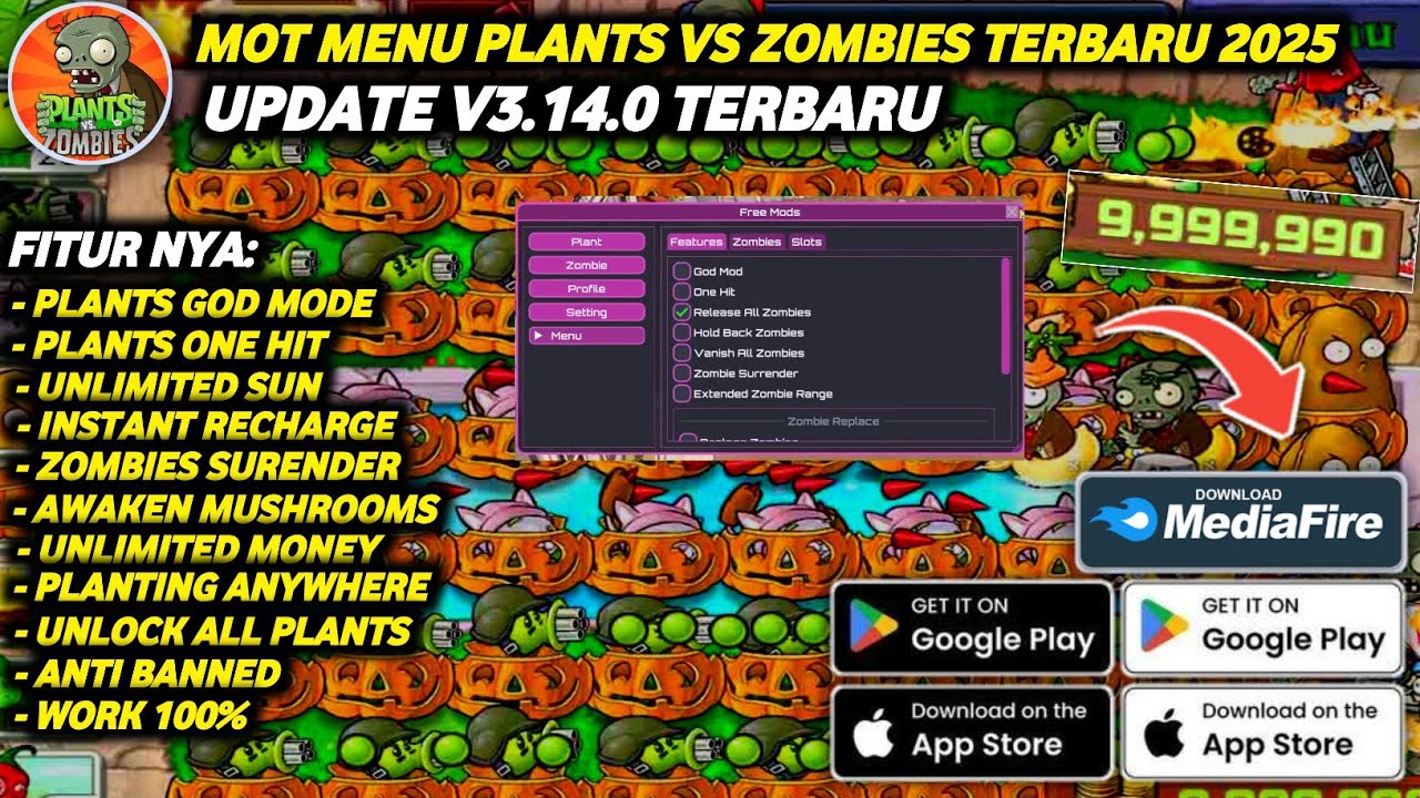 NEW UPDATE‼️ PLANTS VS ZOMBIES MOD MENU V3.14.0 - UNLIMITED MONEY - 0 SUN RELOAD - UNLIMITED ALL