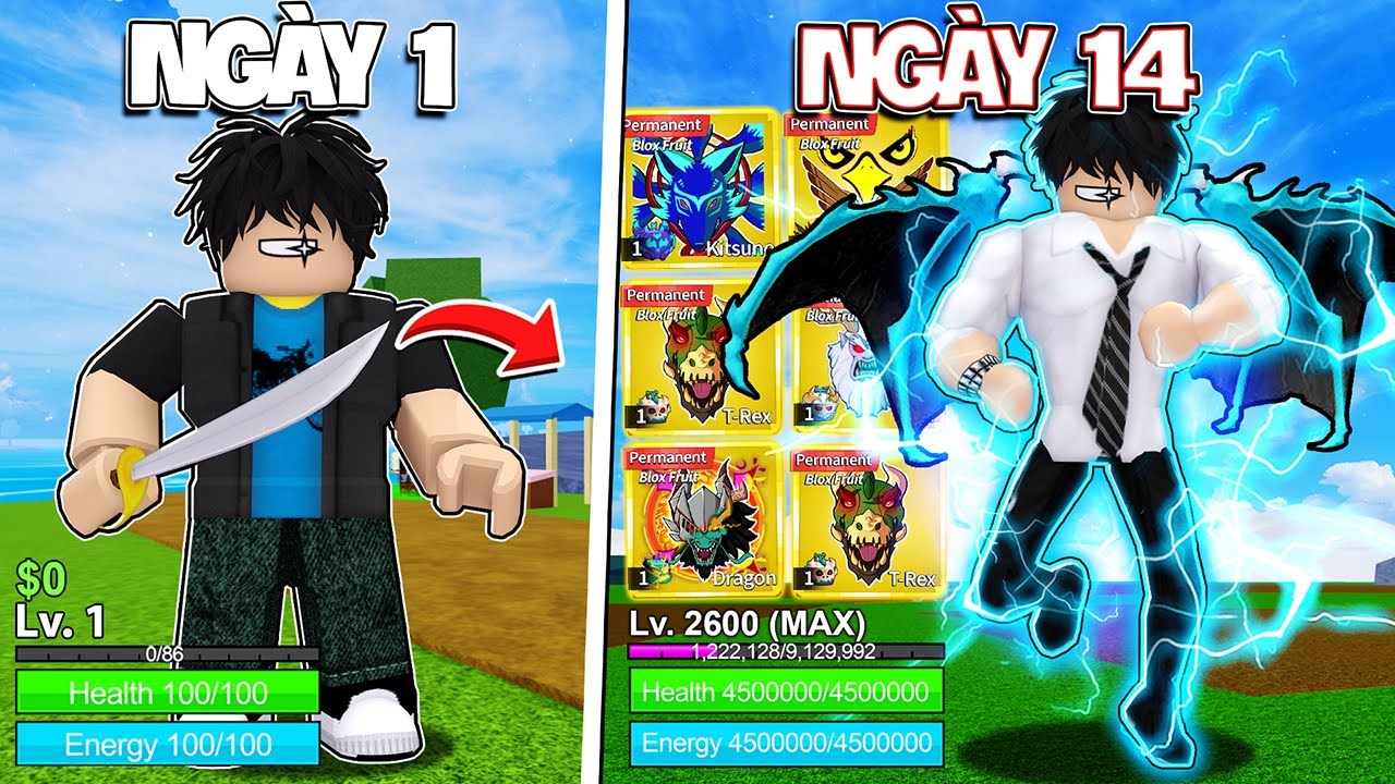 DR4GONS THỬ TH&Aacute;CH 14 NG&Agrave;Y ĐỂ FAN N&Acirc;NG CẤP T&Agrave;I KHOẢN TỐI THƯỢNG TRONG BLOX FRUITS | Roblox