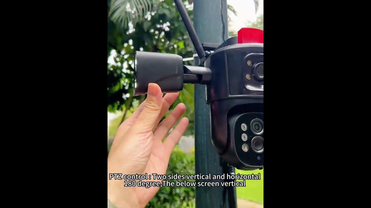 10K WiFi Camera 20MP Wireless Outdoor 10X Zoom Four Screen Four Lens 720° PTZ Automatic Trackin