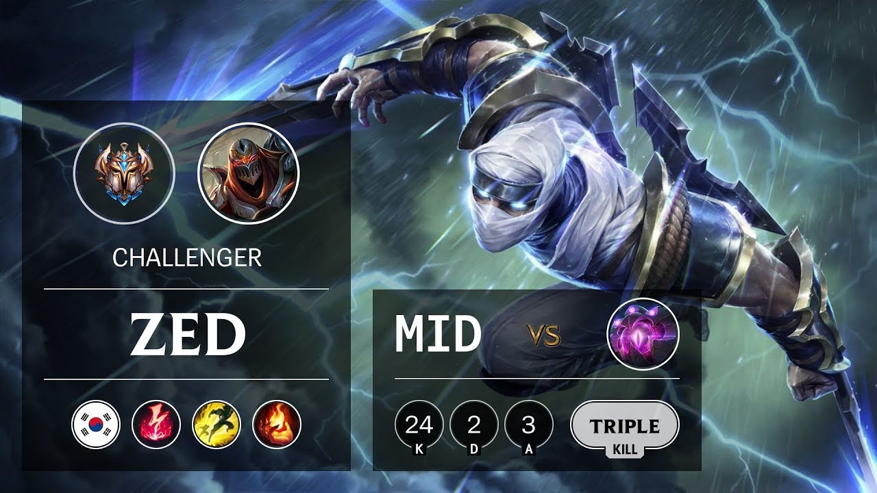 Zed Mid vs Vel'Koz - KR Challenger Patch 9.7