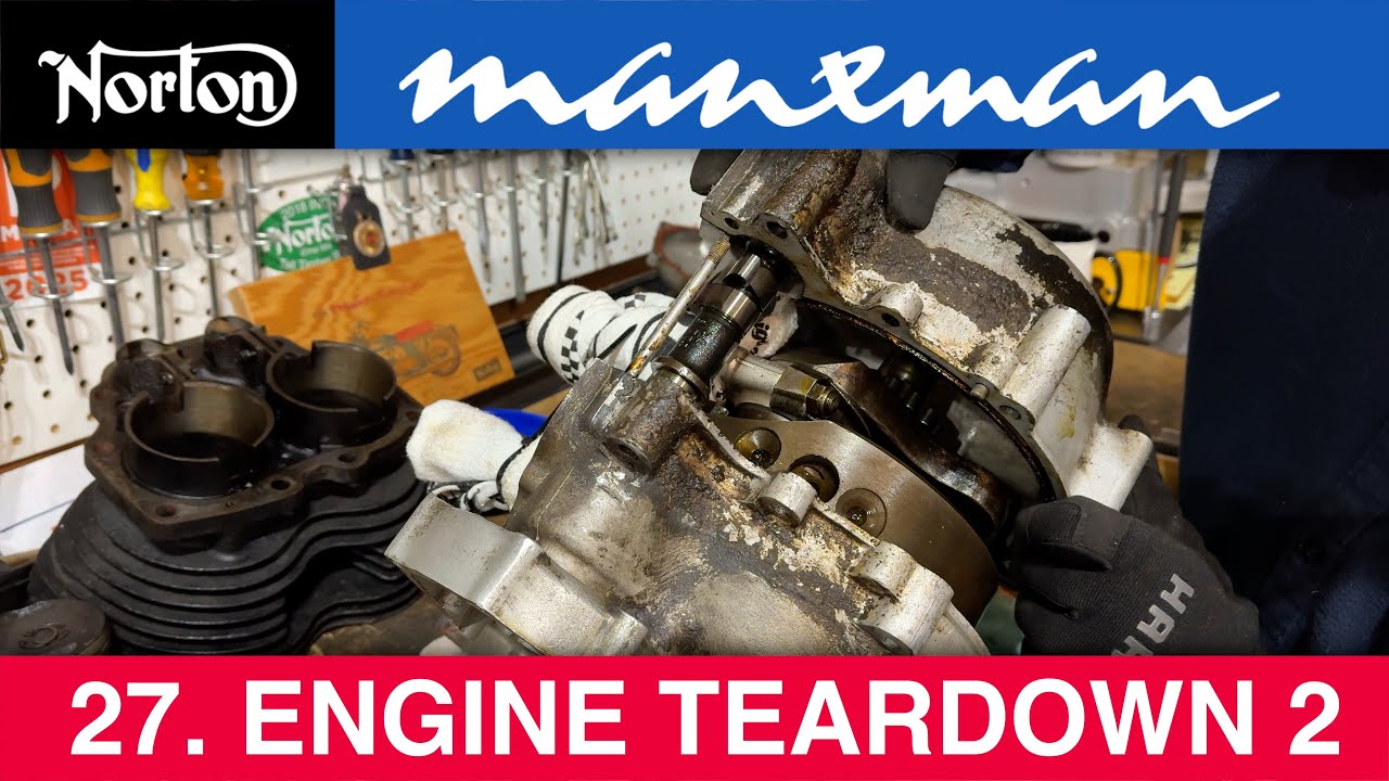 First Production 1961 Norton Manxman 650 restoration (27) Engine Bottom End Disassembly