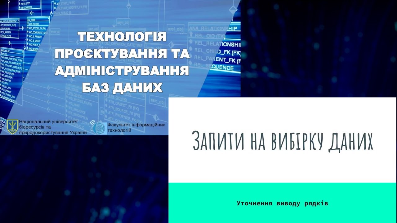 Лекція | Запити на вибірку даних: обмеження на вивід рядків