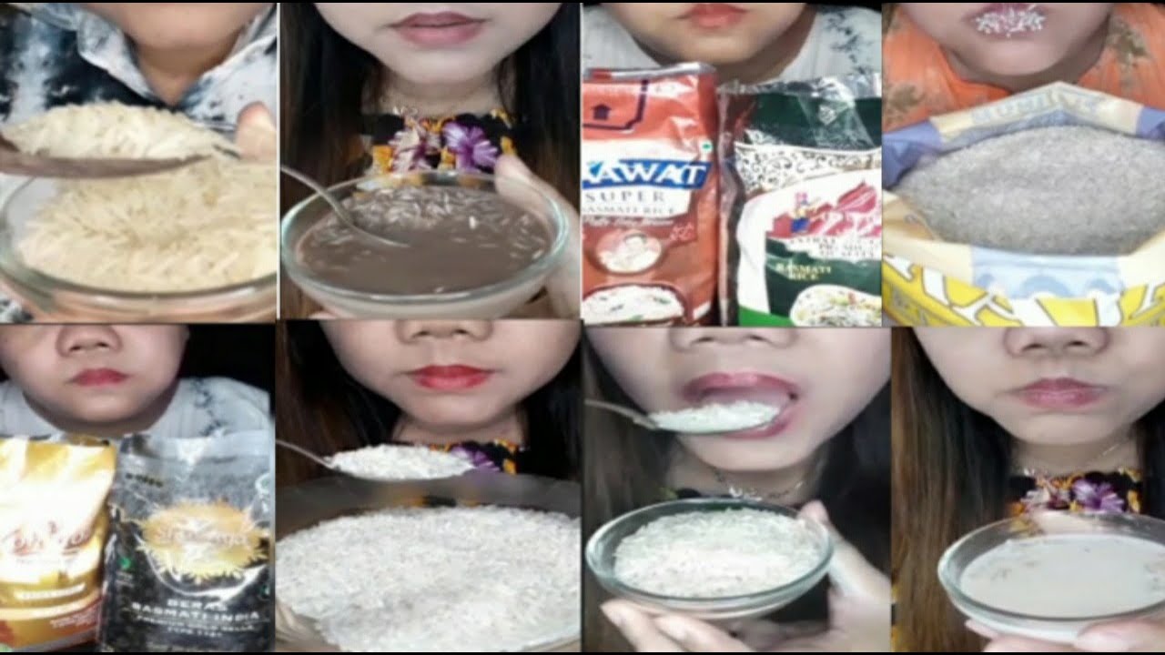 Compilation Vidios Raw Rice | Kompilasi Makan Beras Mentah | Komplikasi berasmentah | asmrrawrice #4