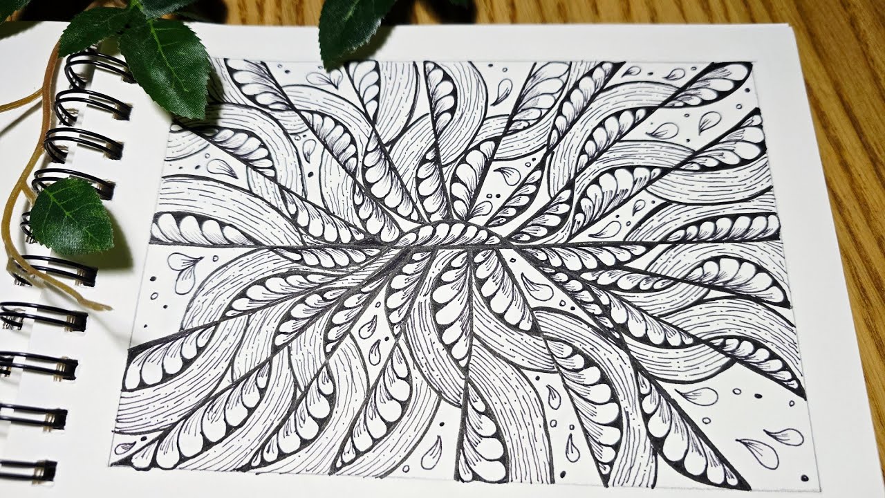 Flower crosses lines patterns #arttutorial #drawing #relaxing #doodle 